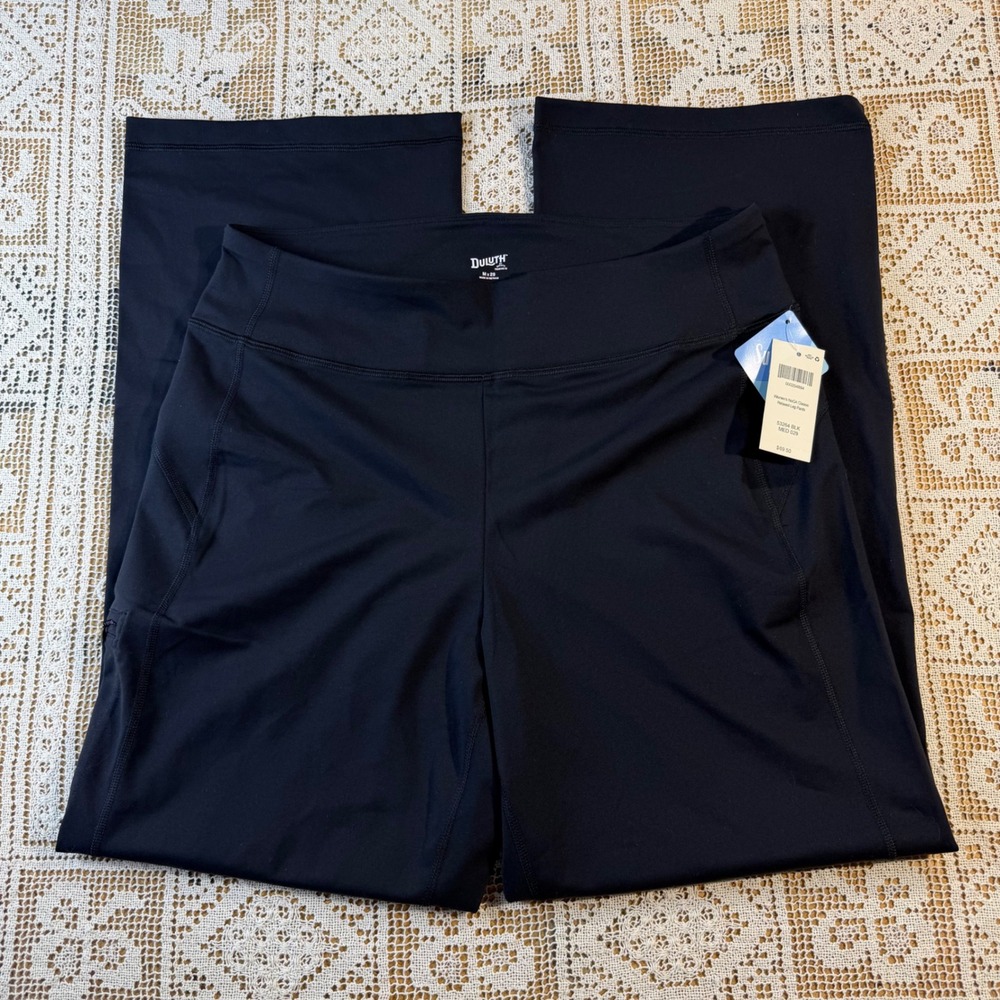 Duluth Trading Co NOGA Classic Relaxed Leg Pants Black Supplex Yoga M x 29 NWT